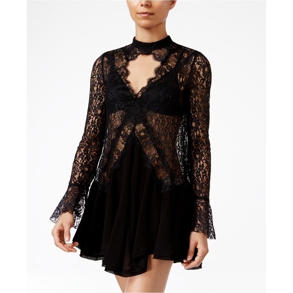 Free People Tops - Free People Free People Tell Tale Tunic in Black Size Small WhimsiGoth Romantic
